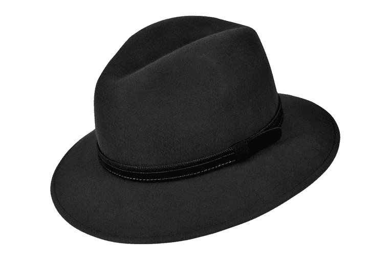 Αδιάβροχη Ιταλική Fedora Stamion 100% μαλλί ΜΑΥΡΟ