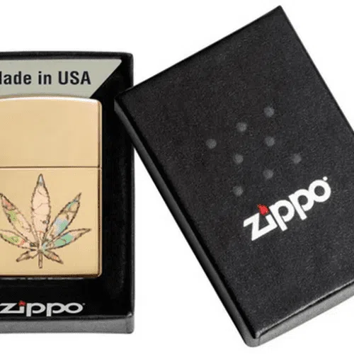 Pot Leaf Fusion Design Zippo 10 Pot Leaf Fusion Design Zippo 6