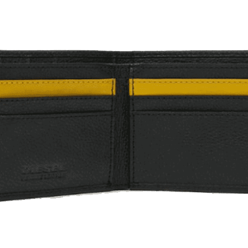 Diesel Cow Leather men's wallet black/yellow
