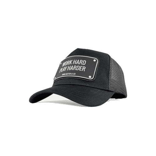 Alternative view of Work hard play harder Jockey καπέλο με rubber patch - John Hatter & Co